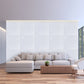White 3D foam self-adhesive wall panels in alligator skin style.