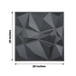 Matte black 3D diamond textured stick-on wall panel, 20"x20".