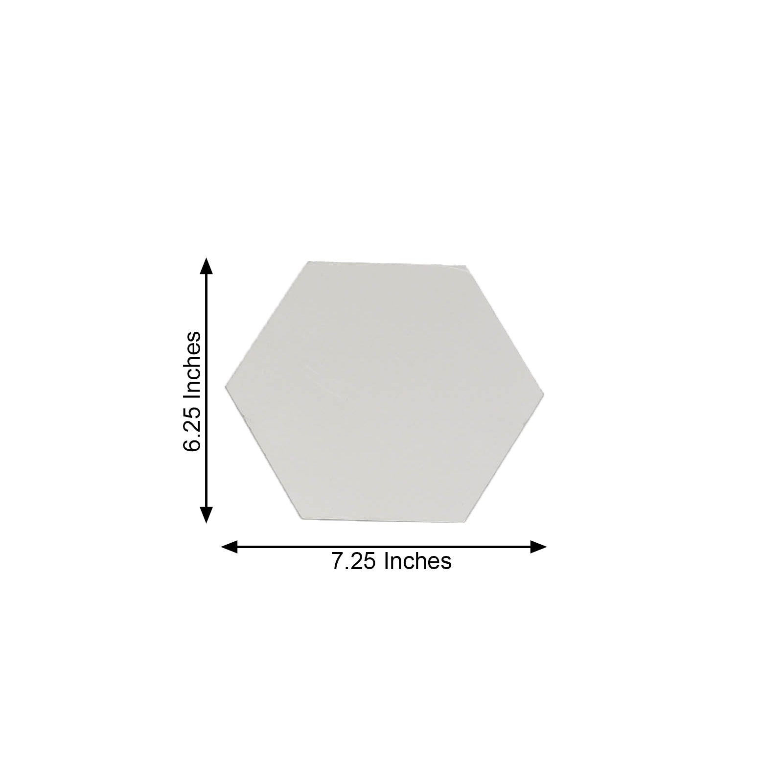 White hexagon mirror wall sticker, 7 inches, ideal for home decor.