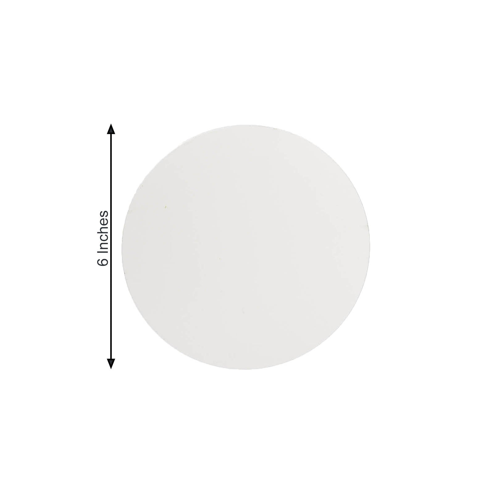 White 6" round mirror wall stickers for home decor, set of 12.
