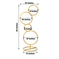 Gold metal hoop flower stand for wedding decor and centerpieces.