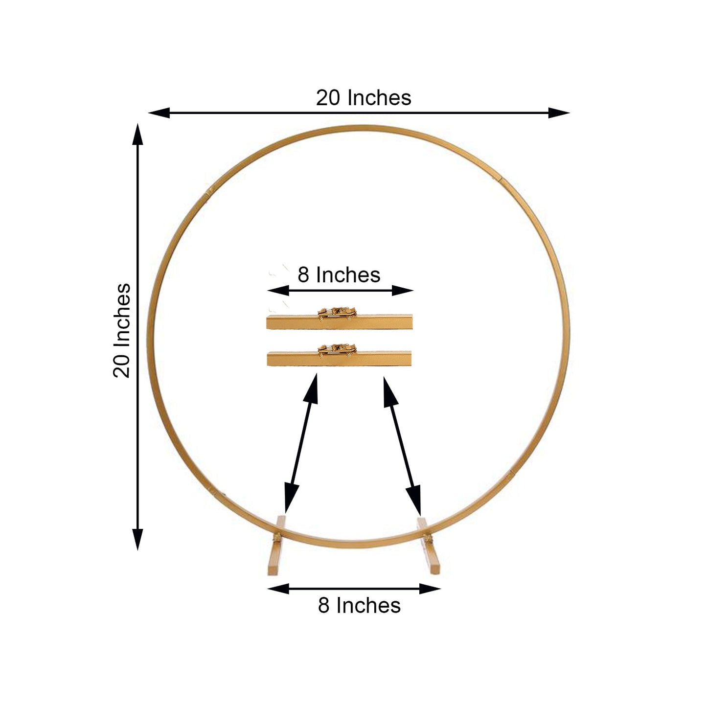 Round Arch Metal Tabletop Centerpiece In Gold 20 Inch