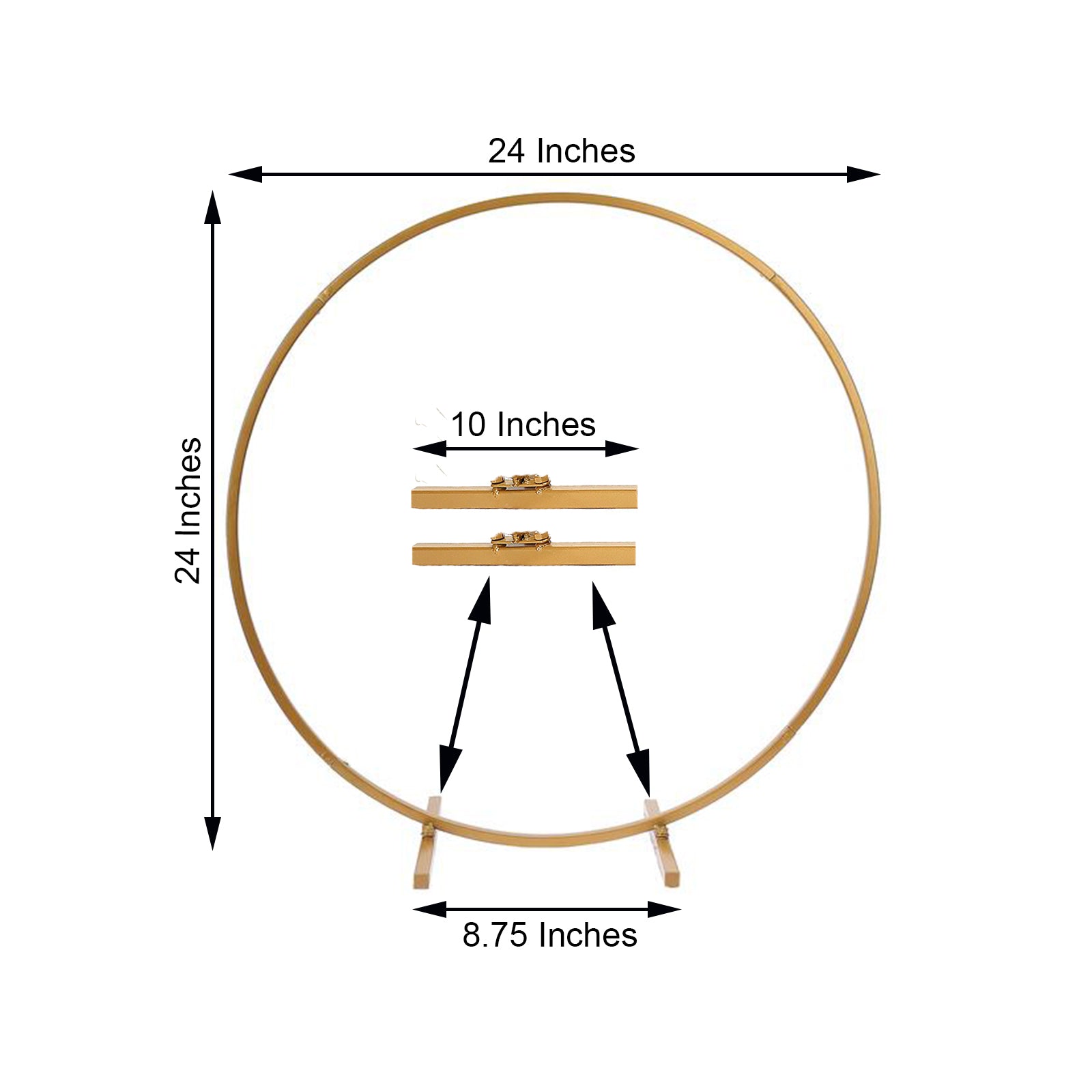 24 Inch Gold Metal Round Hoop Wreath Arch Centerpiece