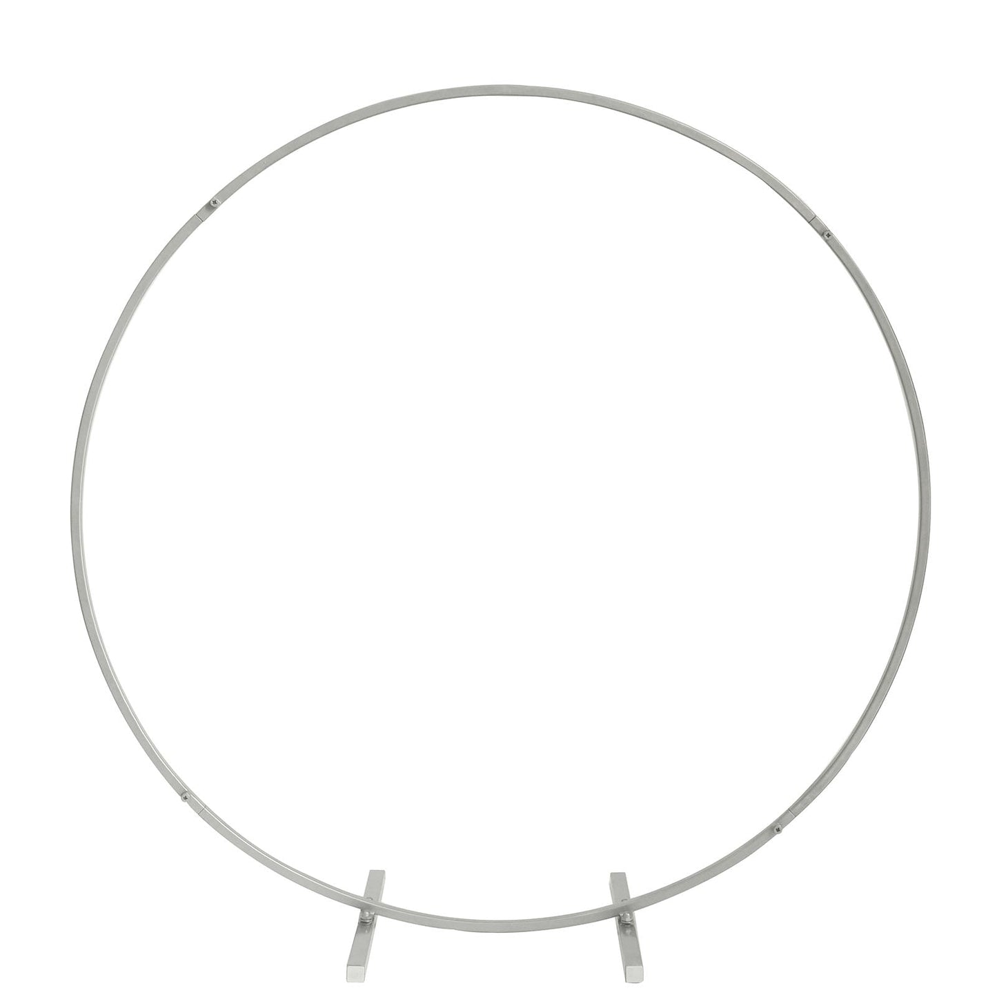 28" silver metal round hoop wedding centerpiece floral wreath frame.