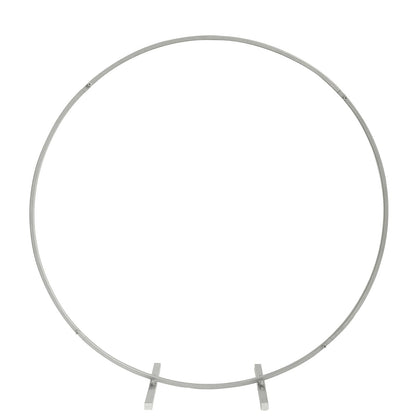 28" silver metal round hoop wedding centerpiece floral wreath frame.