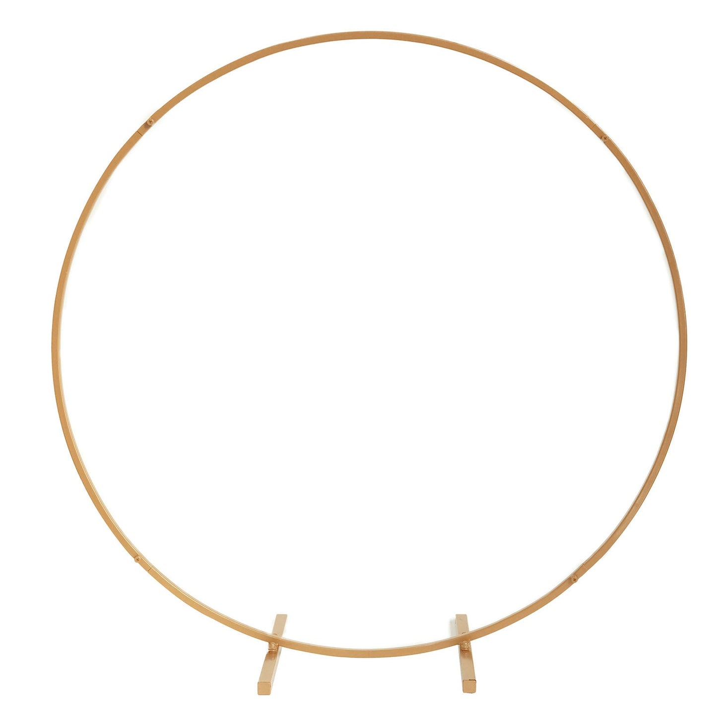 Gold metal round hoop wedding centerpiece floral wreath frame.