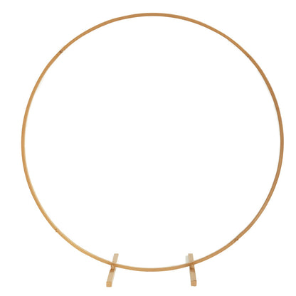 Gold metal round hoop wedding centerpiece floral wreath frame.
