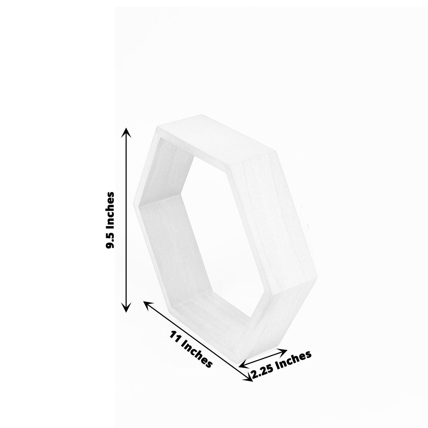 Whitewashed hexagon wood centerpiece for geometric decor and storage.