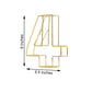 Gold freestanding 3D decorative table number 4, 8 inches tall.