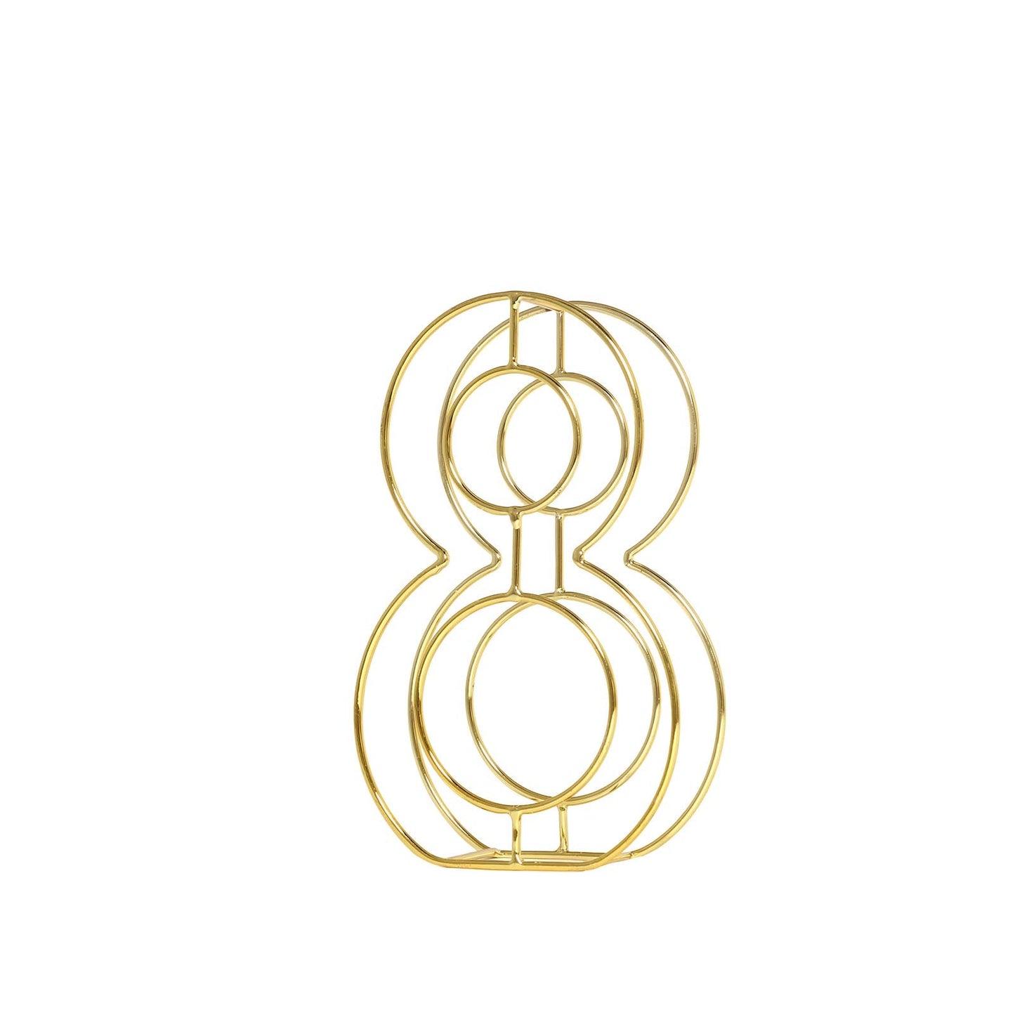 Gold 8" tall freestanding decorative metal wedding table number.