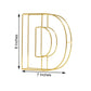 Gold decorative wire letter "D" centerpiece, 8 inches tall.