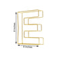 Gold freestanding decorative wire letter "E", 8 inches tall, perfect for wedding centerpiece.