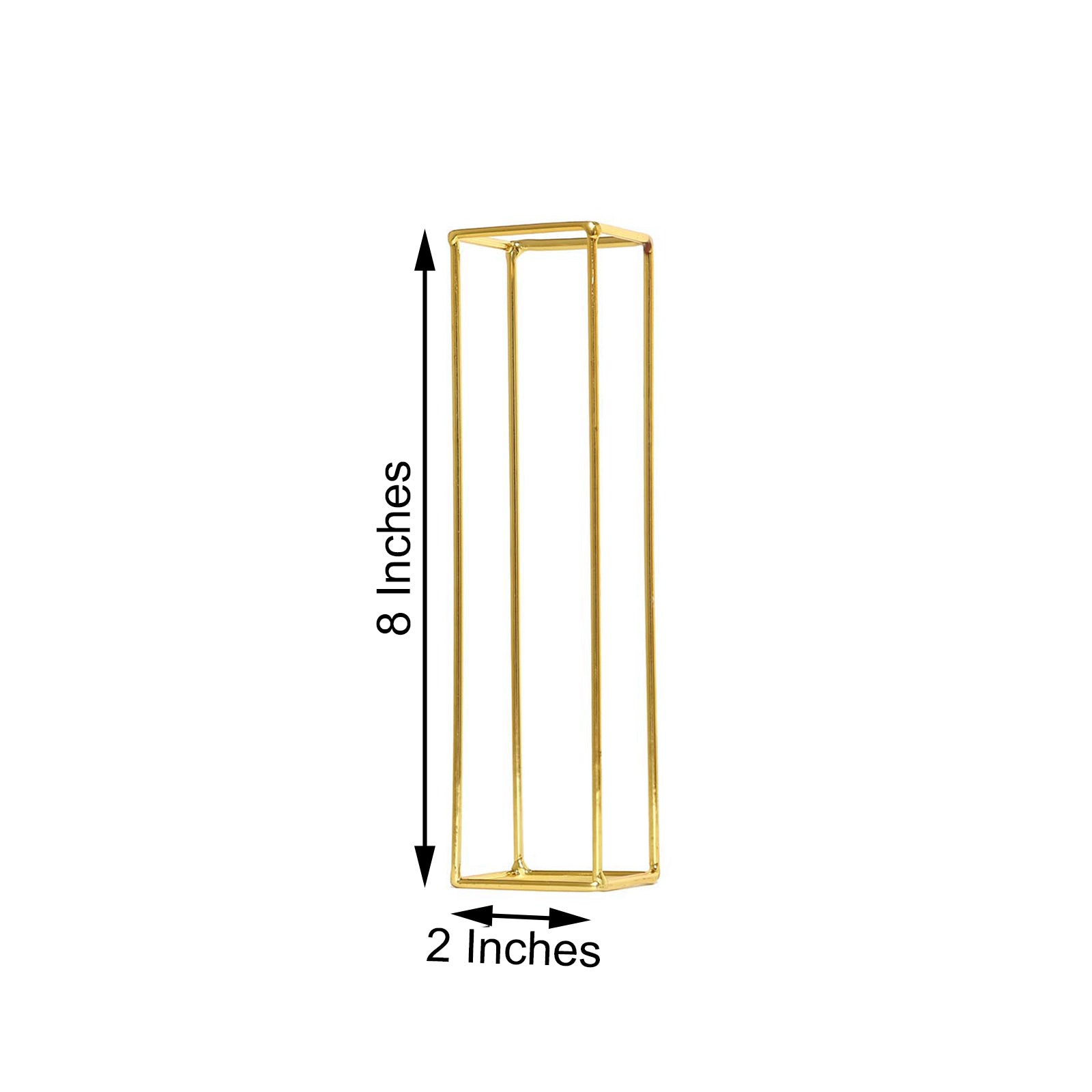 Gold 8" tall freestanding decorative wire letter "I" wedding centerpiece.