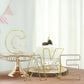 Gold freestanding 3D decorative wire letter "E" wedding centerpiece.