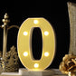 Warm white 3D marquee number "0" with LED lights.