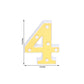 Gold 3D marquee number 4 with warm white LED lights.