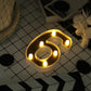 Gold 3D marquee number 6 with warm white LED lights.