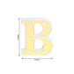 Gold 3D marquee letter "B" with warm white LED lights.