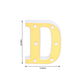 6" Gold 3D Marquee Letter "D" with warm white LED lights