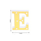 Gold 3D marquee letter "E" with warm white LED lights.