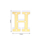 Gold 3D marquee letter "H" with warm white LED lights, 6 inches tall.