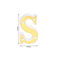 Gold 3D marquee letter "S" with warm white LED lights.
