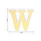 Gold 3D marquee letter "W" with warm white LED lights.