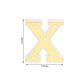 Gold 3D marquee letter X with warm white LED lights, 6 inches tall.