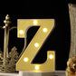 6" Gold 3D Marquee Letters - Warm White 7 LED Light Up Letters - Z