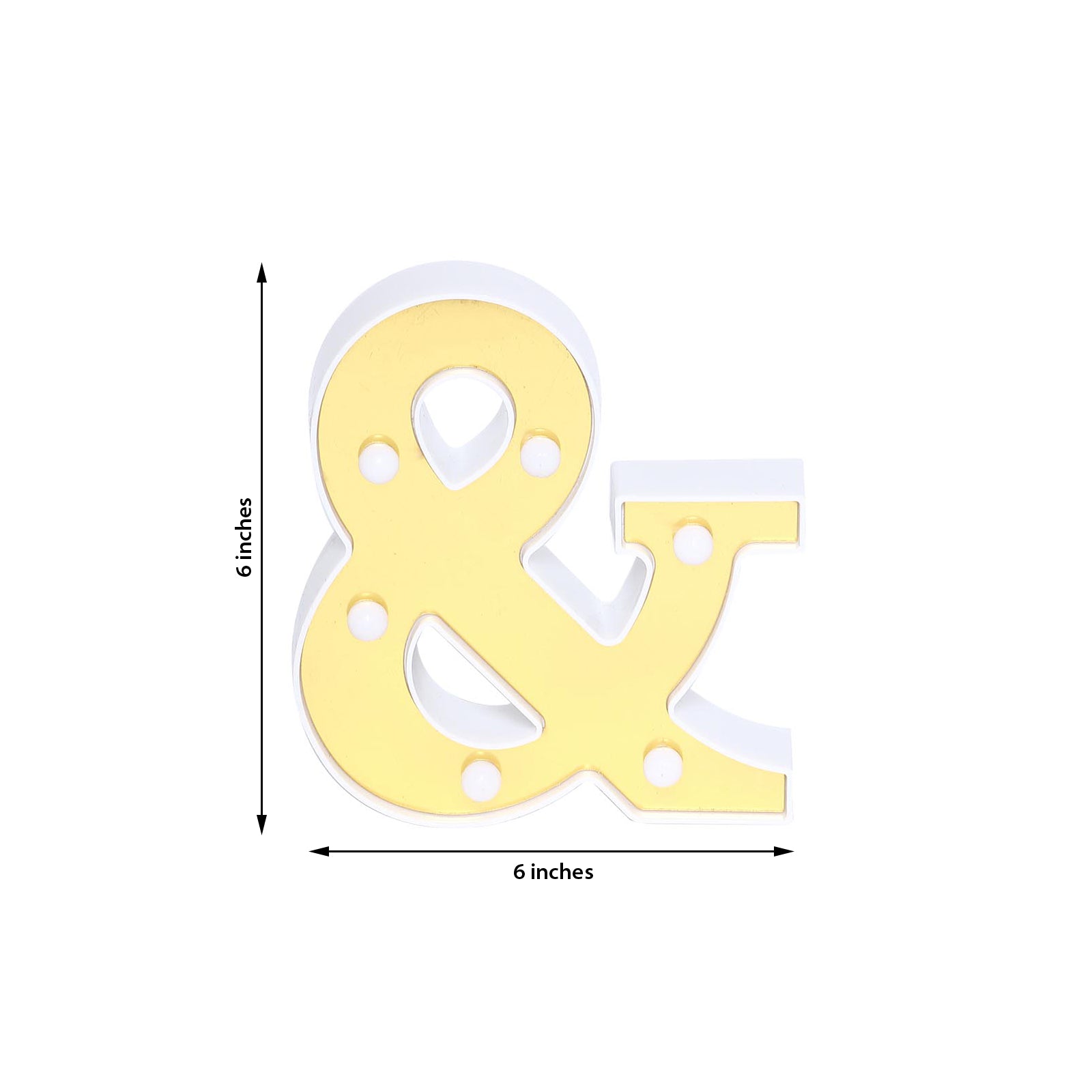 Gold 3D marquee symbol light up decor in warm white.