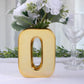 6" Shiny Gold Plated Ceramic Letter "O" Sculpture Flower Vase, Bud Planter Pot Table Centerpiece