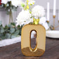 O Shaped Vase In Gold Plated Ceramic