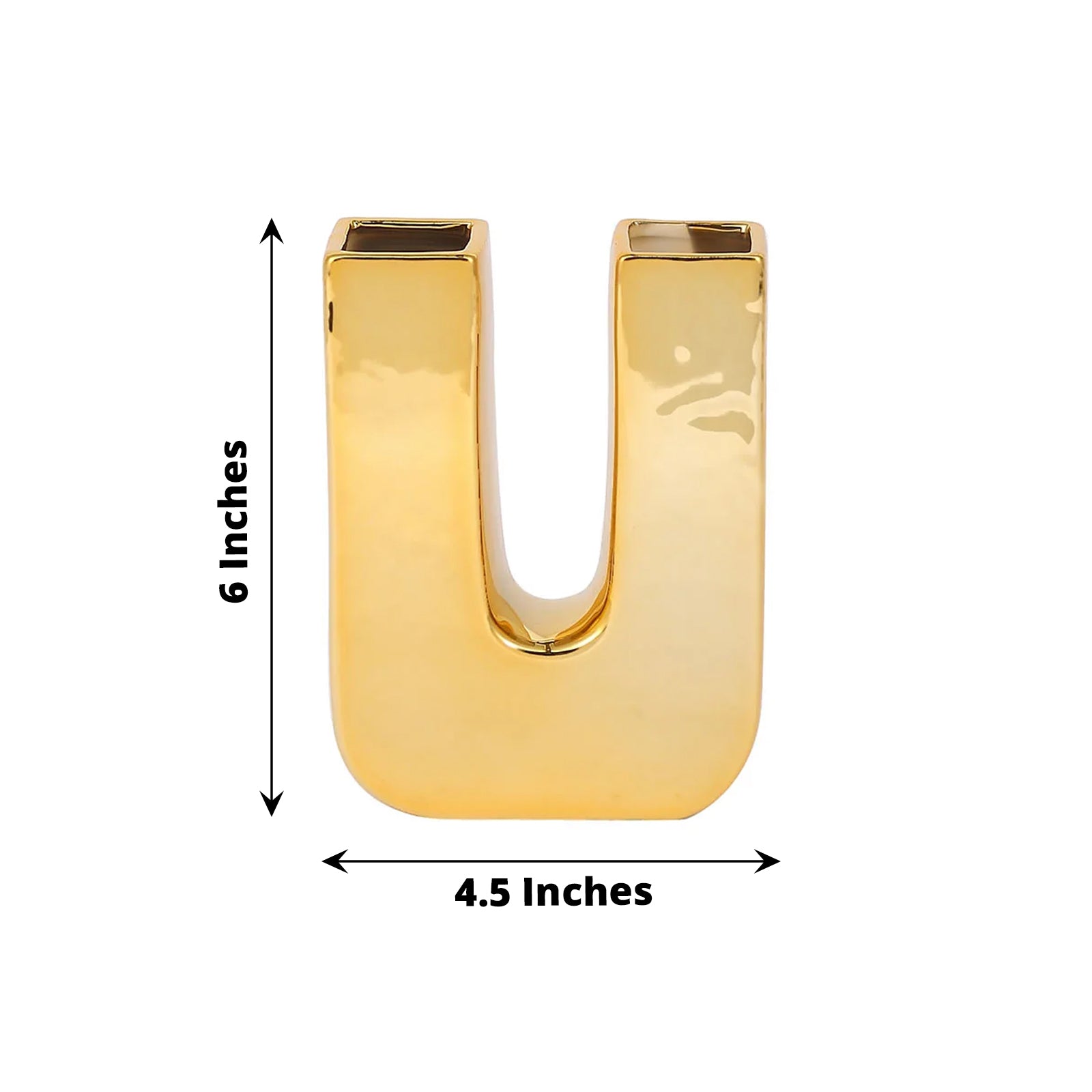 6 Inch Gold Plated U Shaped Ceramic Bud Planter