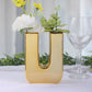 6" Shiny Gold Plated Ceramic Letter "U" Sculpture Flower Vase, Bud Planter Pot Table Centerpiece