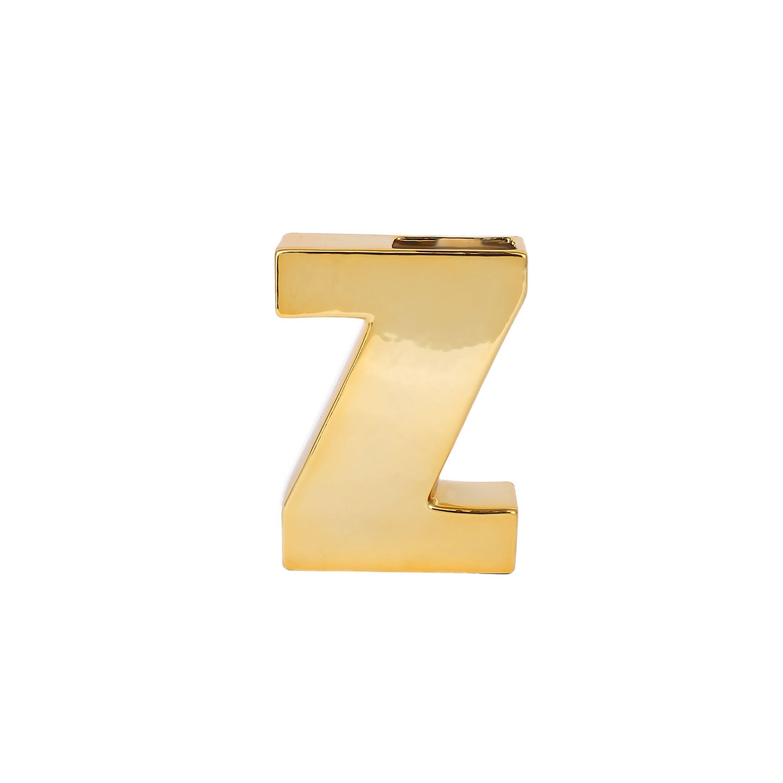 6 Inch Gold Plated Table Centerpiece In The Shape Of Letter Z#whtbkgd