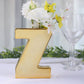 6" Shiny Gold Plated Ceramic Letter "Z" Sculpture Flower Vase, Bud Planter Pot Table Centerpiece