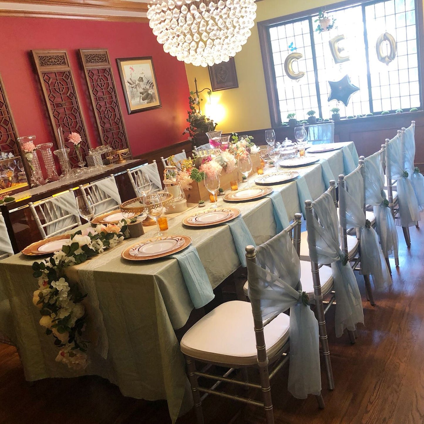 22inchx78inch Silver DIY Premium Designer Chiffon Chair Sashes