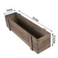 Smoked Brown Rustic Natural Wood Planter Box Set 24 Inch x 6 Inch with Removable Plastic Liners 