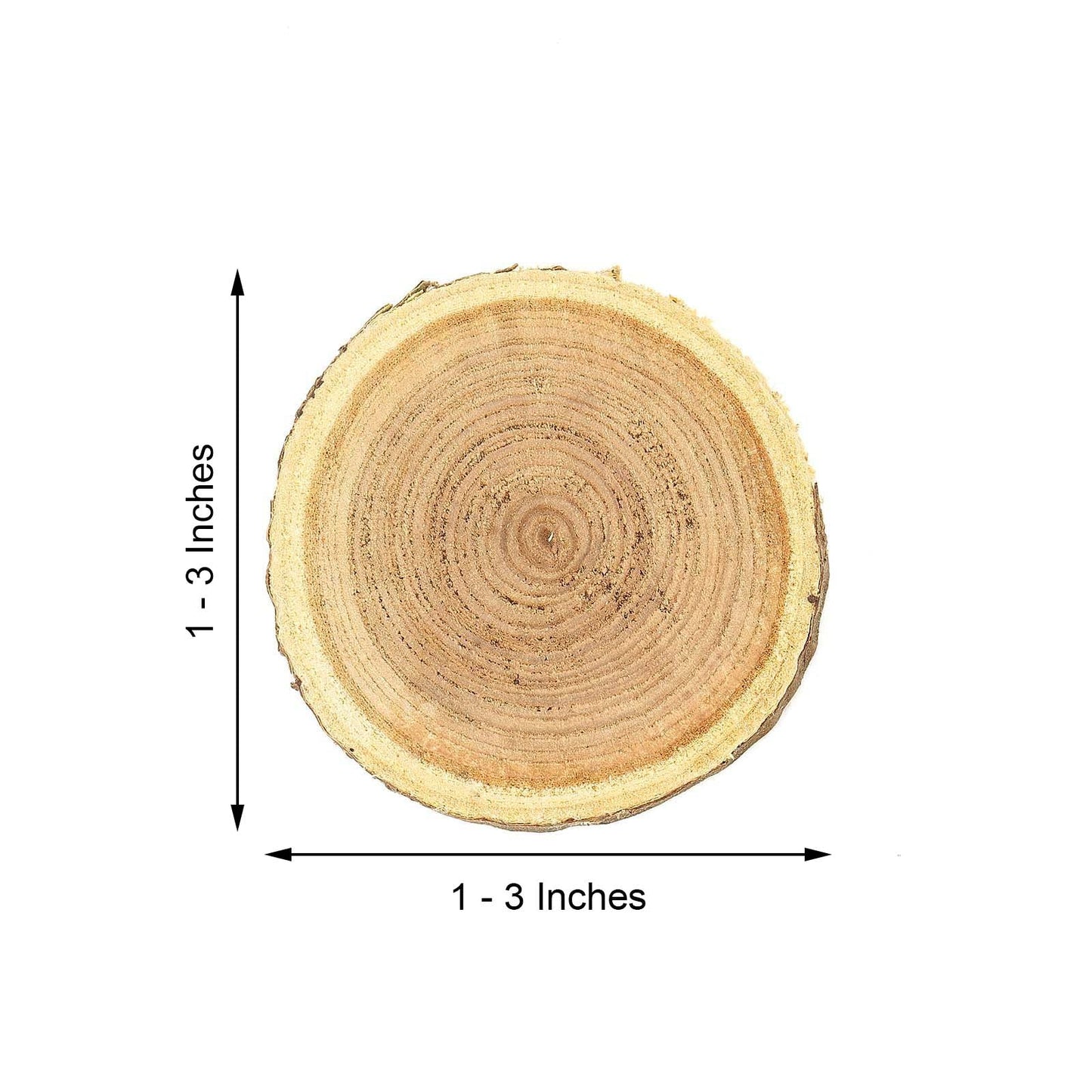 Rustic cedar wood slices for wedding table decor.