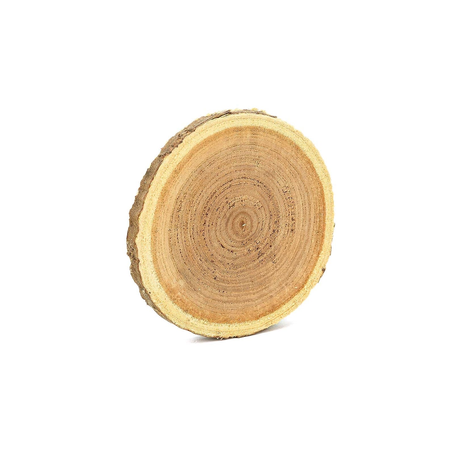 Rustic cedar wood slices for wedding table scatters.