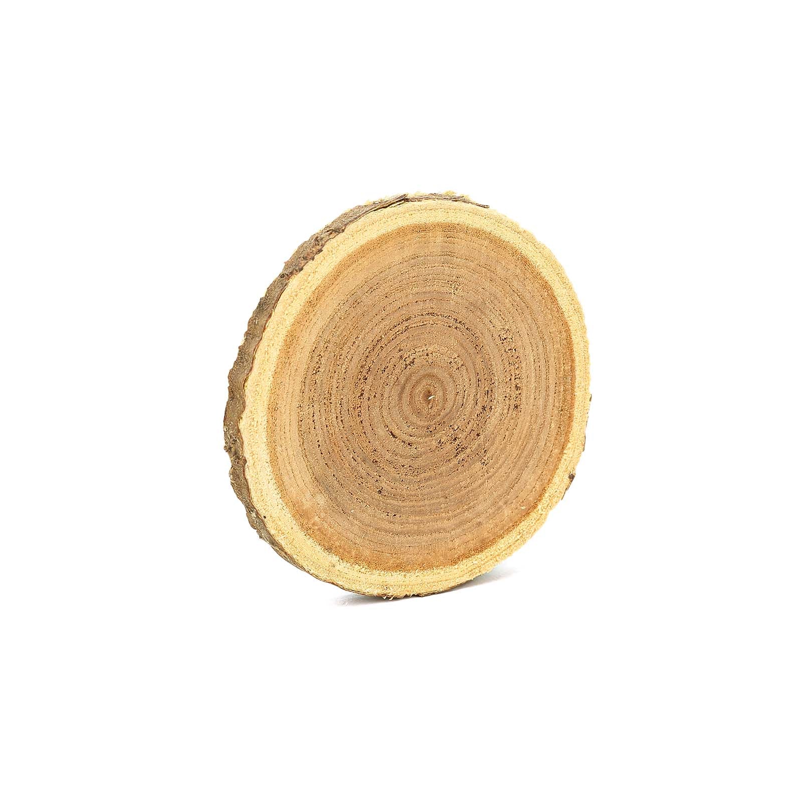Rustic cedar wood slices for wedding table scatters.
