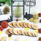 Rustic cedar wood slices table scatters for weddings and decor.