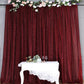 Burgundy metallic shimmer tinsel event curtain drapes backdrop panel.