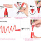 Red erasable liquid chalk markers with bullet and chisel tips for versatile use.